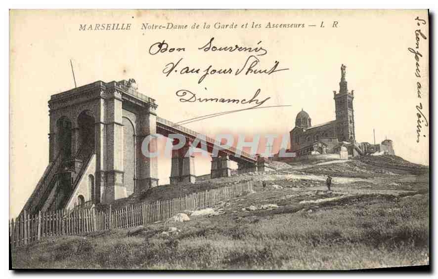 CPA Marseille Notre Dame de la Garde et les Ascenseurs 