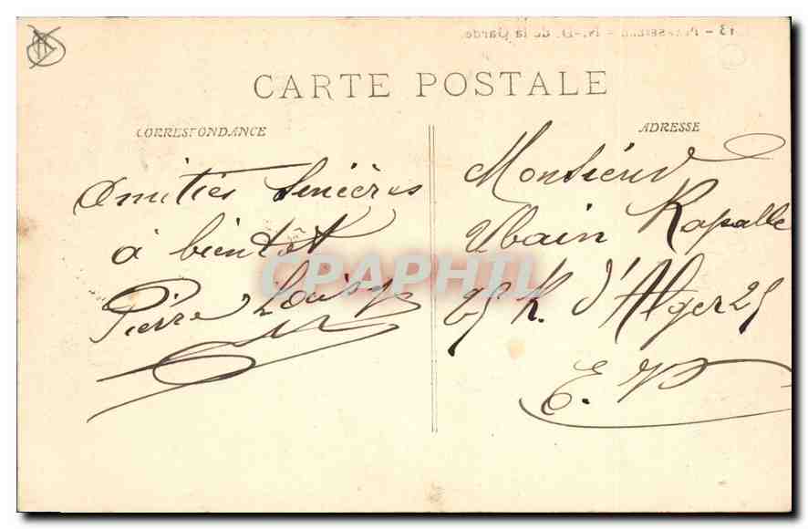 CPA Marseille N D de la Garde  — Rückseite