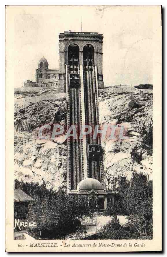 CPA Marseille les Ascenseurs de Notre Dame de la Garde 