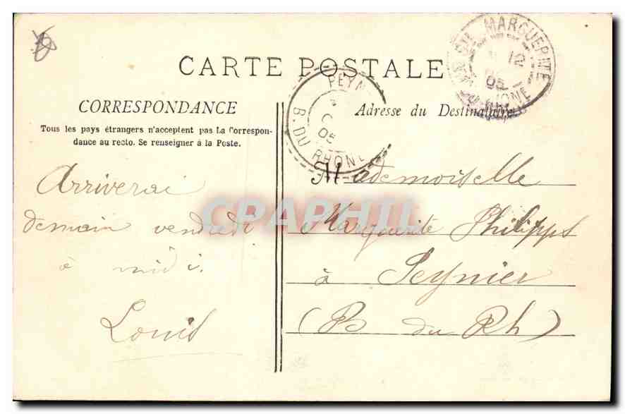 CPA Marseille N d de la Garde  — Rückseite
