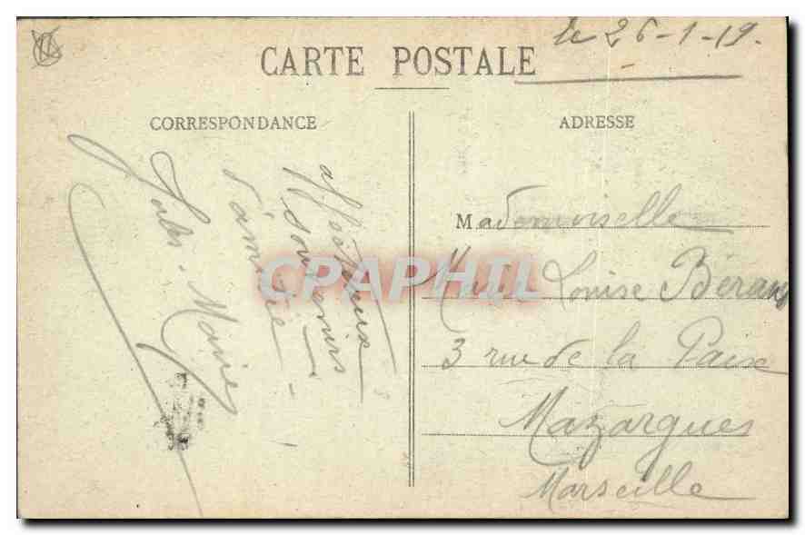Marseille, N.-D. van Garoupe — Processie van de inauguratie, 5 juni 1889 — uitgever onbekend, n° XLIX — Achterkant
