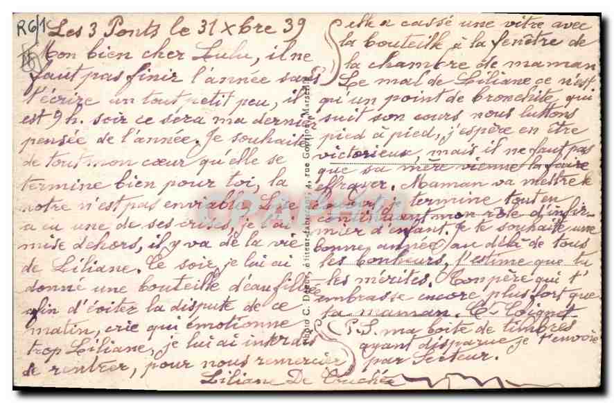 CPA Marseille l'Ascenseur de Notre Dame de la Garde  — Rückseite