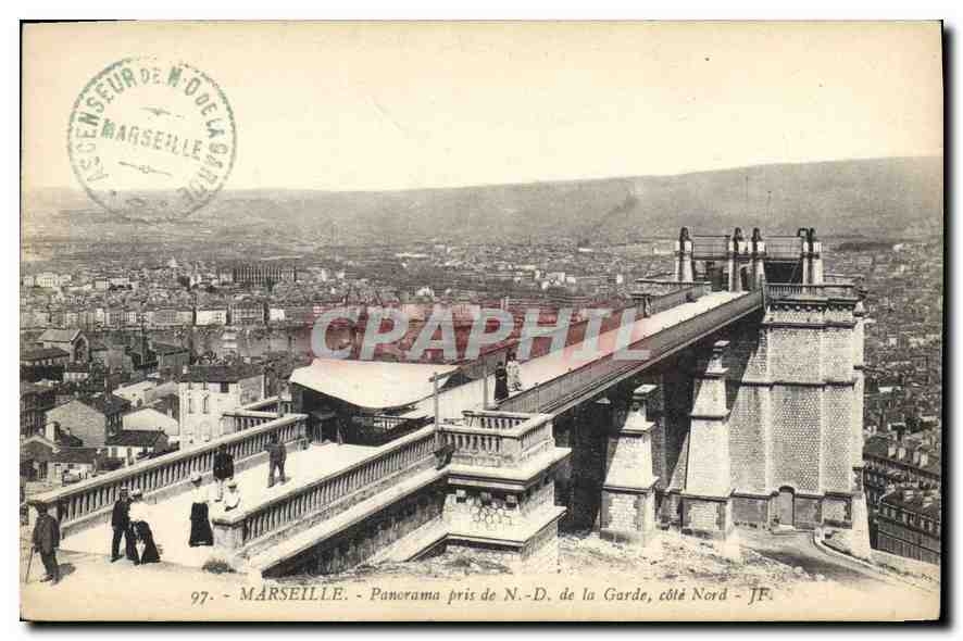 CPA Marseille Panorama pris de N d de la Garde cote Nord 