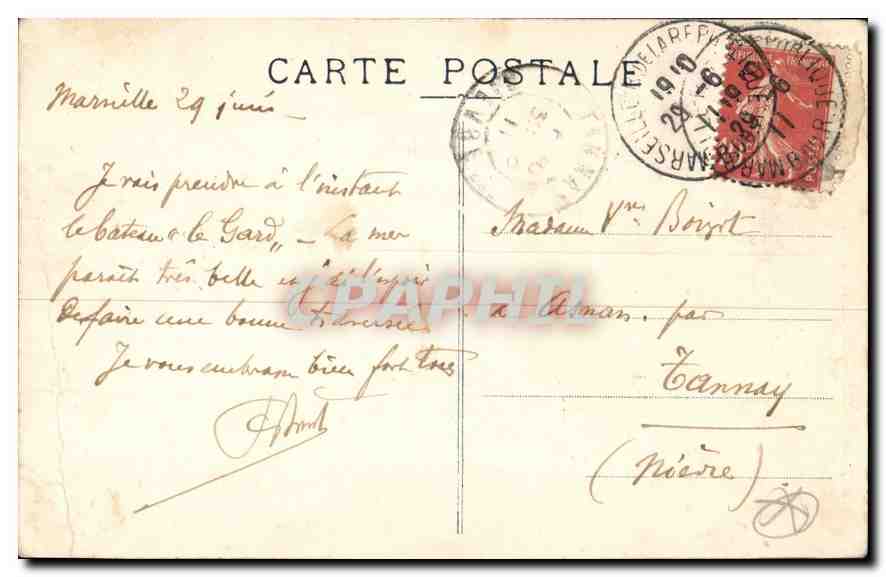CPA Marseille N D de la Garde  — Rückseite