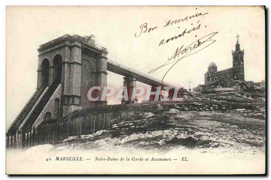 CPA Marseille Notre Dame de la Garde et Ascenseurs 