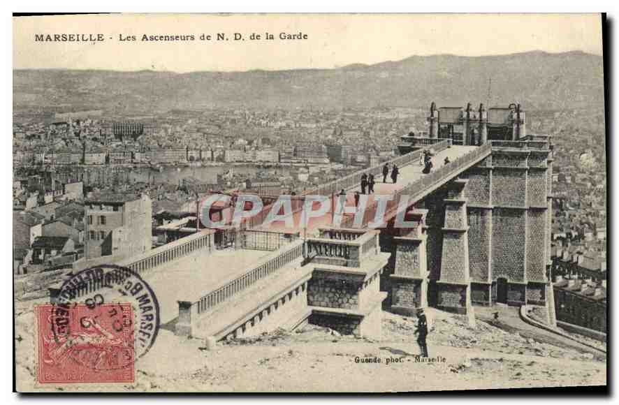 CPA Marseille les Ascenseurs de N d de la Garde 