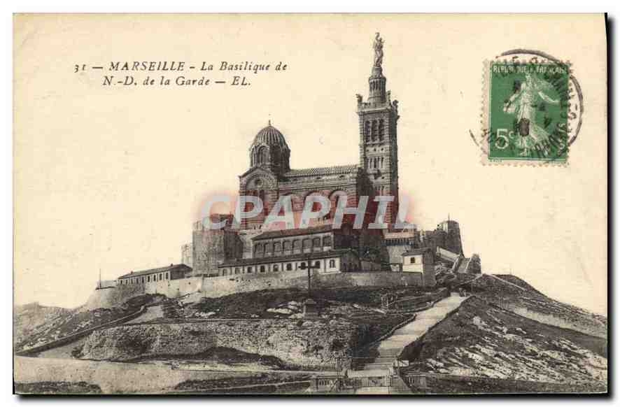 CPA Marseille La basilique de N d de la Garde 