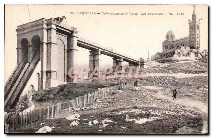 CPA Marseille Notre Dame de la Garde les Ascenseurs 