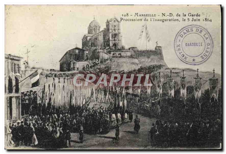 Marseille - N.-D. de la Garde — Procession de l'inauguration, le 5 juin 1864 — éditeur non identifié, n° 108