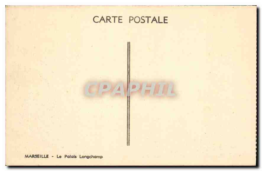 CPA Marseille Le Palais Longchamp  — Verso