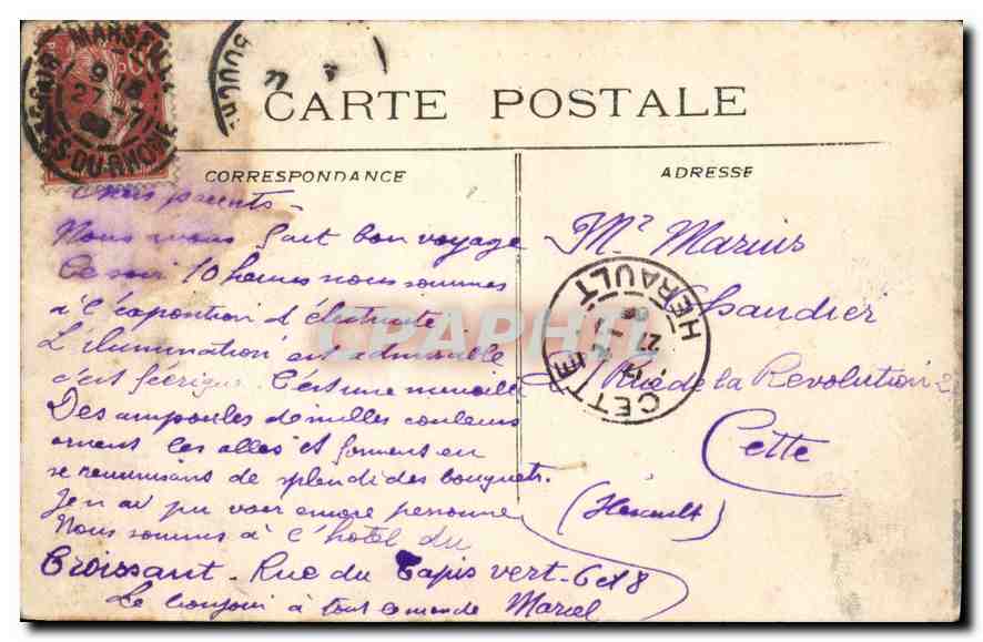 CPA Marseille Le Palais Longchamp  — Rückseite