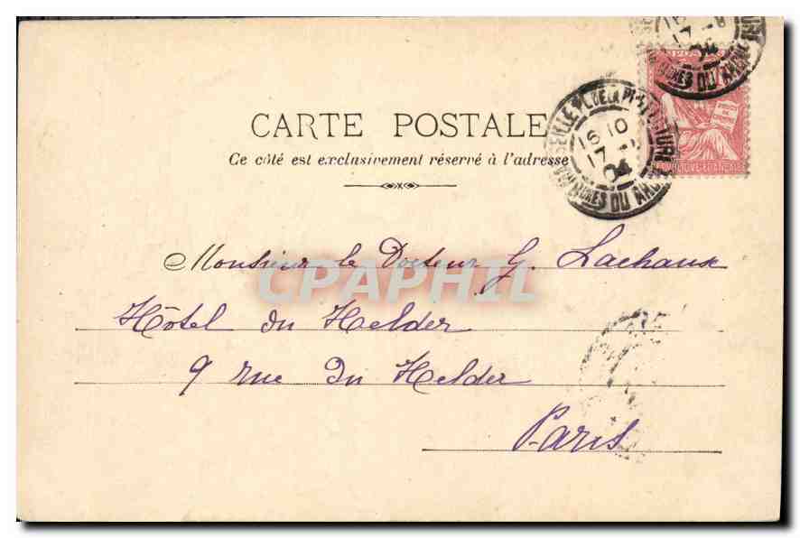 CPA Marseille Le Palais Longchamp  — Verso