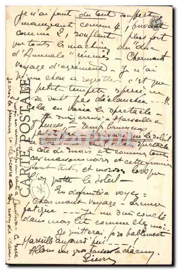 CPA Marseille N D de la Garde  — Rückseite