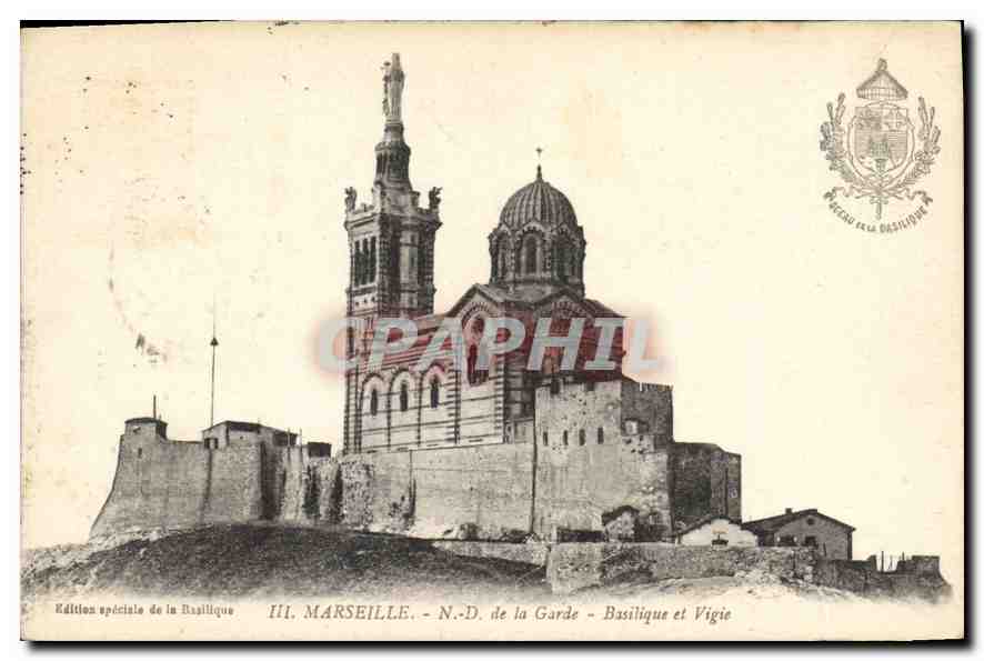 CPA Marseille N D de la Garde Basilique et Vigie 