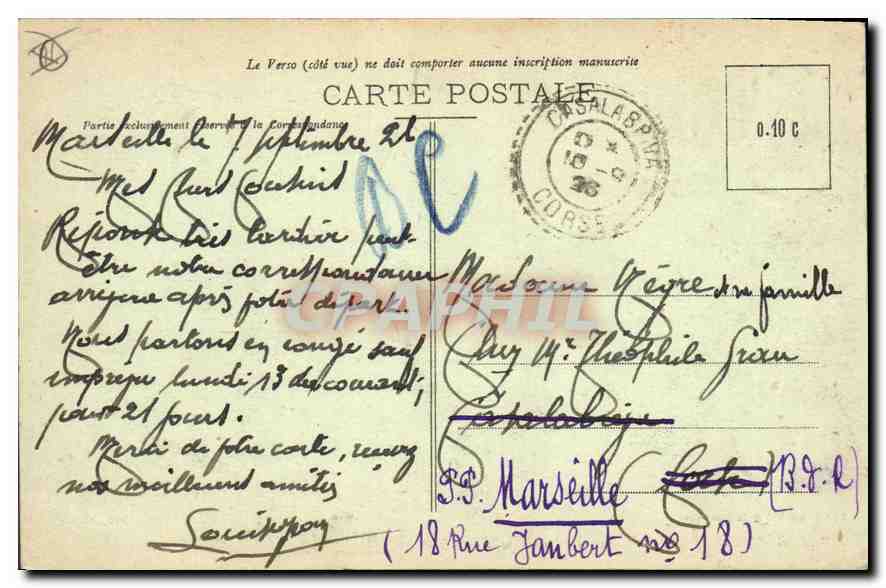 CPA Marseille N D de la Garde La Chapelle et le Fort  — Rückseite