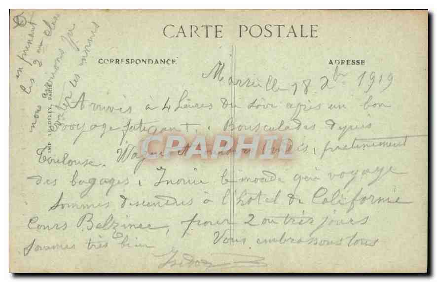 CPA Marseille Notre dame de la Garde  — Rückseite