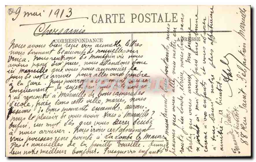 CPA Marseille Notre dame de la Garde  — Rückseite
