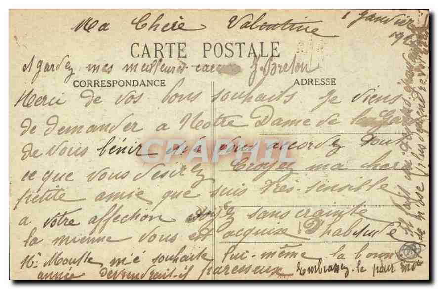 CPA Marseille N D de la Garde Le Bourdon Cloche — Rückseite