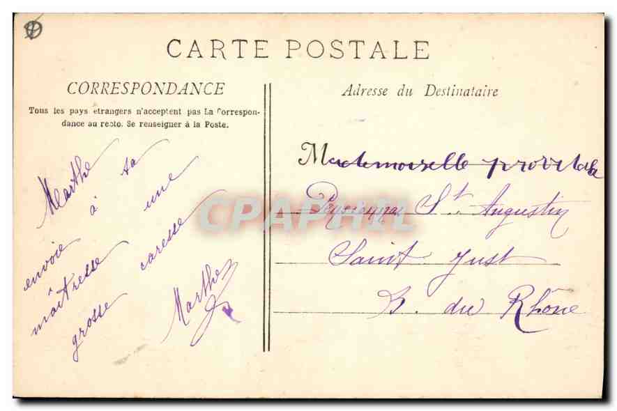 CPA Marseille Notre Dame de la Garde  — Rückseite