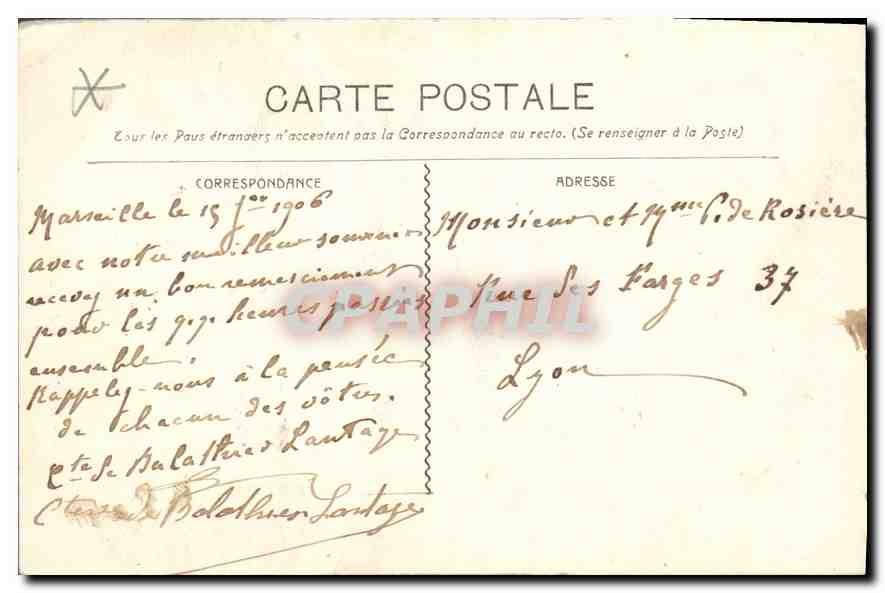 CPA Marseille La Vierge de la Garde  — Rückseite