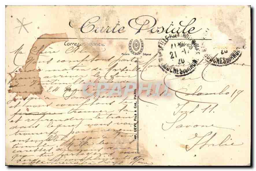 CPA Marseille Notre Dame de la Garde  — Rückseite