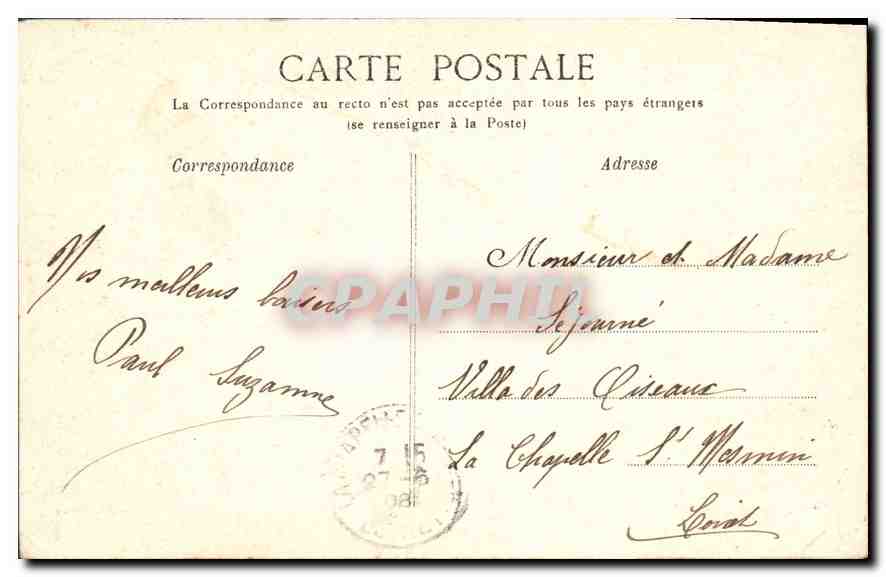 Foresta di Fontainebleau — La Fontaine des Hermites (Franchard) — G.B.N.G. Fontainebleau — Verso