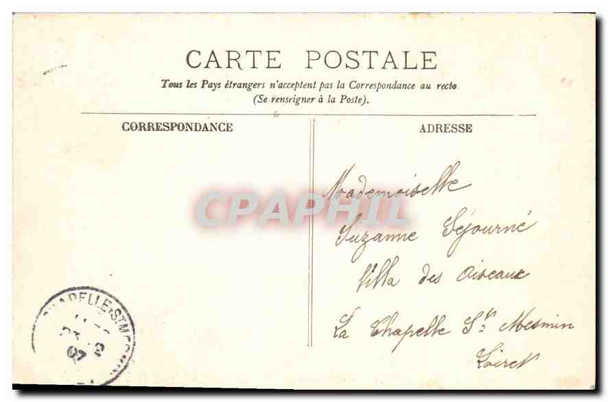 Fontainebleau — Ansicht des Sees Île — Verlag: C. P. T. (n° 11) — Rückseite