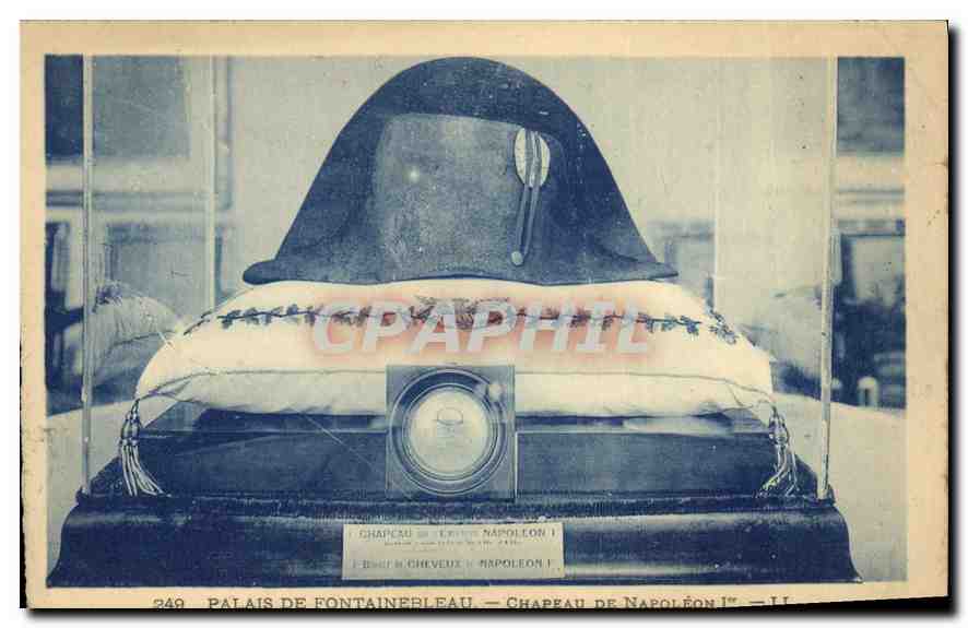 Cartolina d'epoca Palazzo di Fontainebleau Cappello di Napoleone I