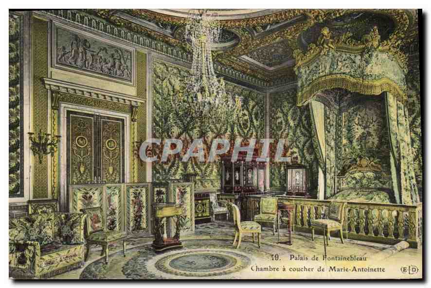 Chambre à coucher de Marie-Antoinette — Palais de Fontainebleau — Éditeur (E.D.)