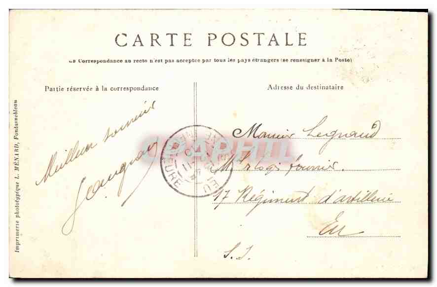Palazzo di Fontainebleau — Via delle Cascate nel Parco — Effetto di Neve — Collezione Artistica L. M. - 4 — Verso