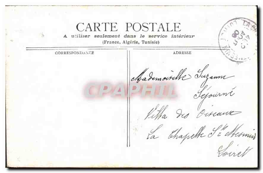 Fontainebleau - Le Parterre — vue du château et du jardin — éditeur non identifié — Verso