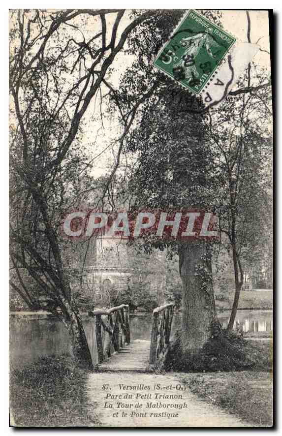 Versailles (S.-et-O.) - Parc du Petit Trianon - La Tour de Malborough et le Pont rustique