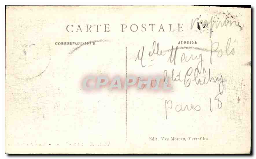 CPA Versailles Trianon Musee des Voitures  — Verso