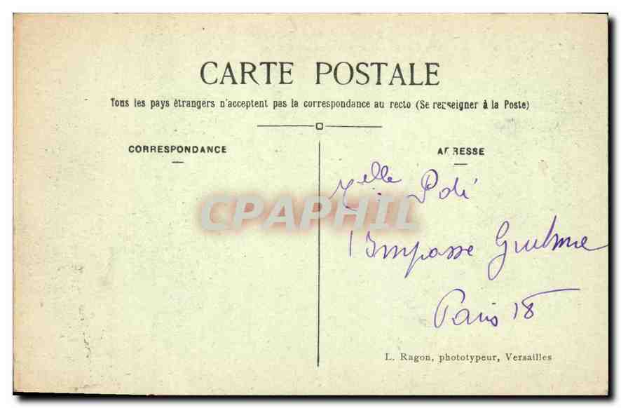 CPA Versailles Le Bassin de Neptune et l'Allee des Marmousets  — Verso