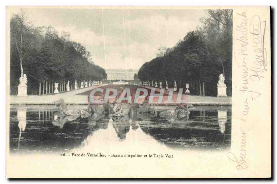 Parc de Versailles — Bassin d'Apollon et le Tapis Vert — éditeur Verboellot