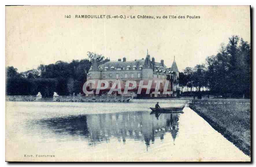 Rambouillet (S.-et-O.) - Le Château, vu de l'Île des Poules — Édit. Fontstink
