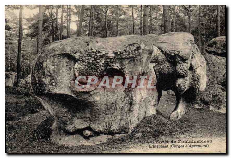 El Elefante (Gorges d'Aprémont) — Koret de Fontainebleau — Imp. Ménaud, Fontainebleau - Anverso