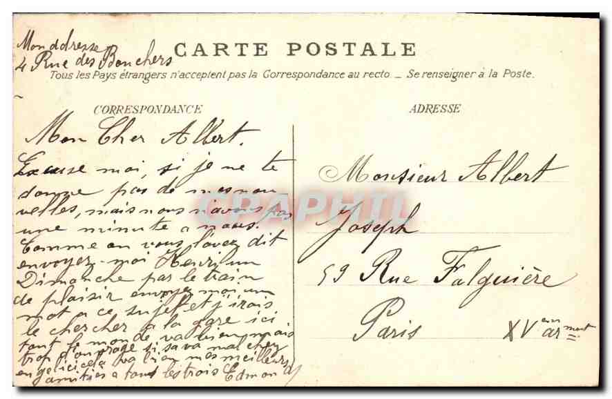 Ruines de l'Ermitage de Franchard — Forêt de Fontainebleau — Éditeur S.P.R.L. n°218 — Rückseite