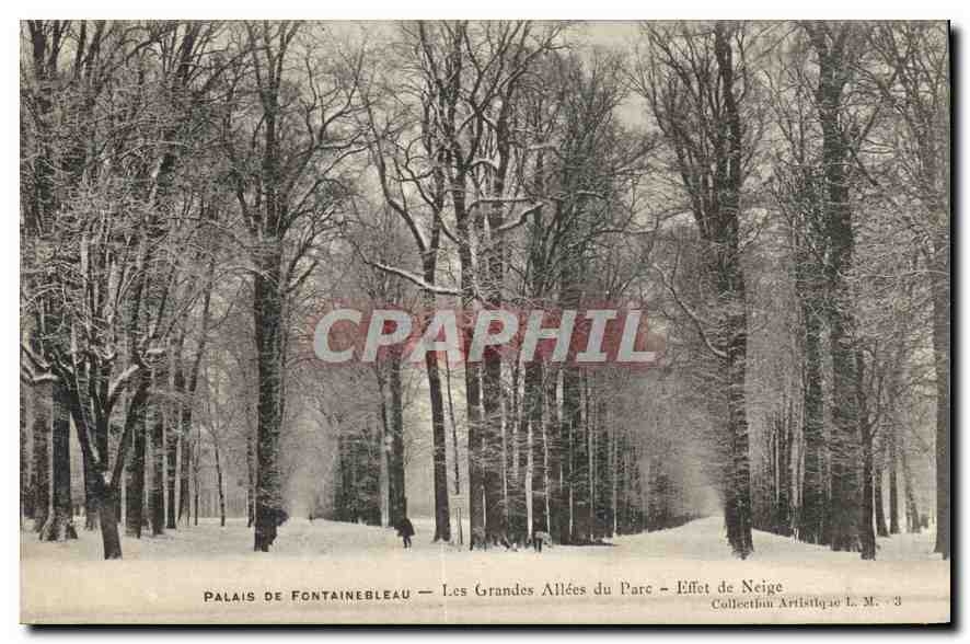 Palais de Fontainebleau — Les Grandes Allées du Parc — Effet de Neige — Collection Artistique L.M. - 3