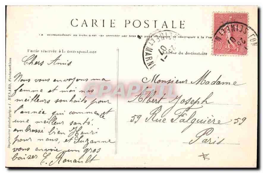 Palais de Fontainebleau — Les Grandes Allées du Parc — Effet de Neige — Collection Artistique L.M. - 3 — Achterkant