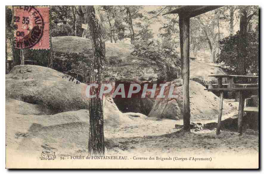 Woud van Fontainebleau — Grot van de Bende (Gletsjer van Apremont) — uitgever niet geïdentificeerd, n° 94