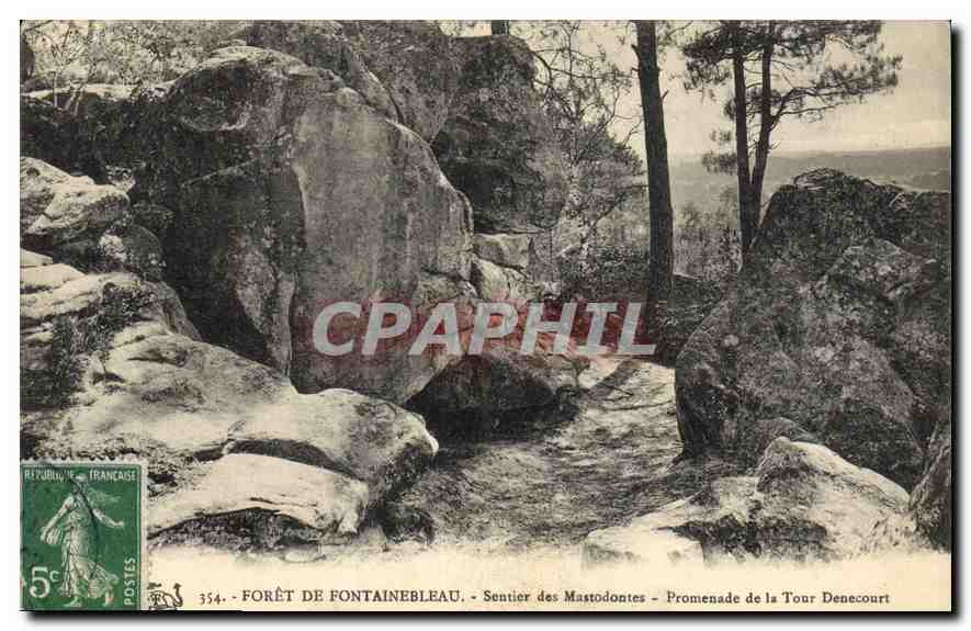 Woud van Fontainebleau — Pad van de Mastodonten — Promenade de la Tour Denecourt — Uitgever: CPAPHIL, n° 354