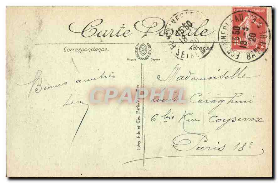 CPA Fontainebleau Le Chateau et l'Etang aux Carpes  — Verso