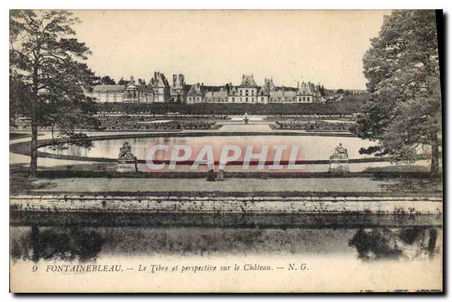 Fontainebleau — El Tíber y perspectiva sobre el Castillo — N.G.