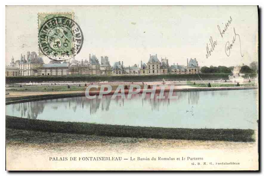 Paleis van Fontainebleau — Het Bassin van Romulus en de Parterre — G. B. N. G. Fontainebleau
