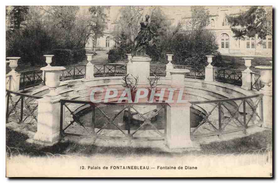 Schloss FONTAINEBLEAU — Fontaine de Diane — unbekannter Verlag, n° 12