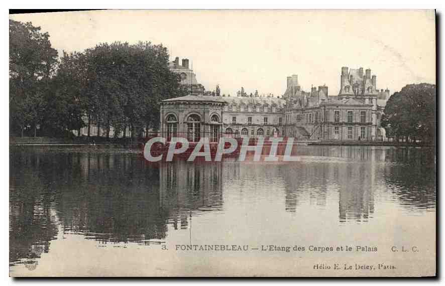 Fontainebleau — L'Etang des Carpes e il Palazzo — Ridéo E. Le Deley, Paris, n°3