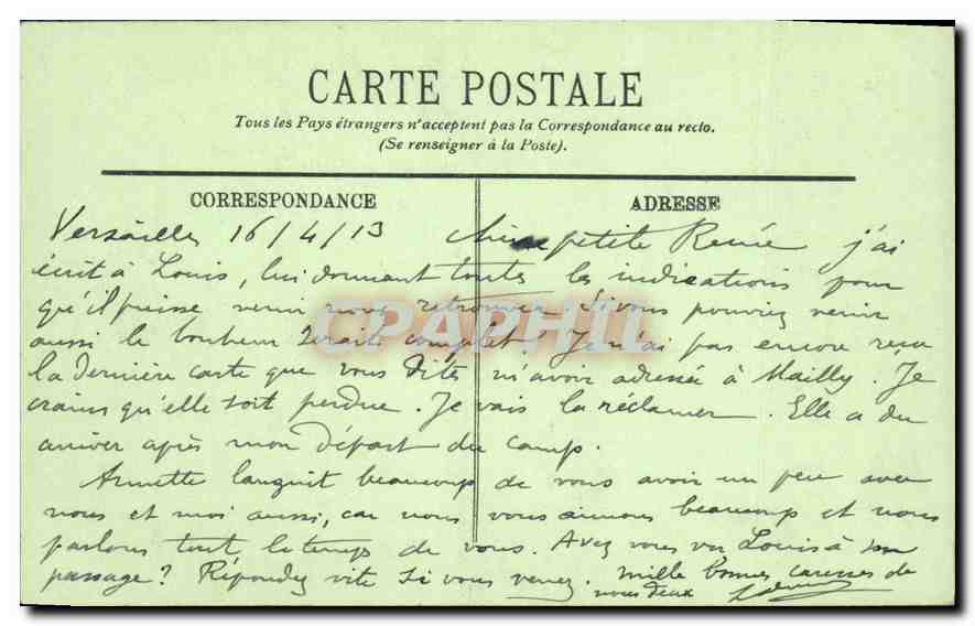 CPA Versailles Le Petit Trianon Le Ruisseau et le Temple de l'Amour  — Verso