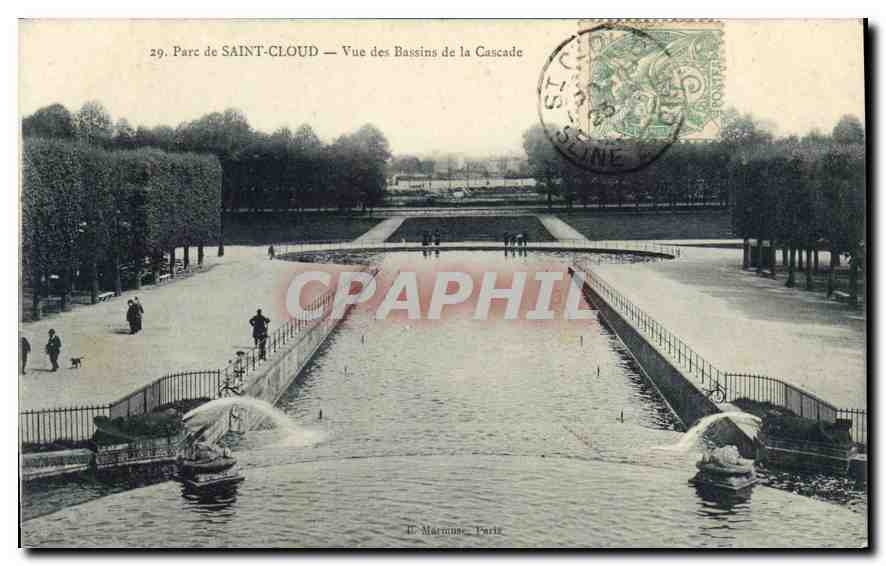 CPA Parc de Saint Cloud Vue des Bassins de la Cascade 