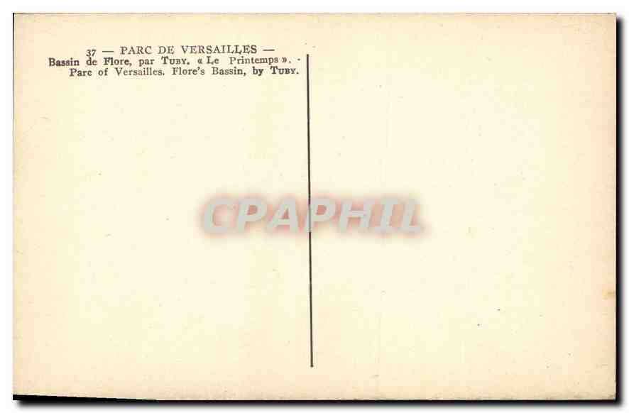 CPA Parc de Versailles  — Verso
